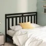 Solid black pine wood bed headboard 126x4x100 cm by vidaXL, Headboards and footboards - Ref: Foro24-817784, Price: 30,07 €, D...