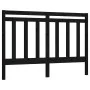 Solid black pine wood bed headboard 126x4x100 cm by vidaXL, Headboards and footboards - Ref: Foro24-817784, Price: 30,07 €, D...