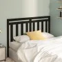Solid black pine wood bed headboard 126x4x100 cm by vidaXL, Headboards and footboards - Ref: Foro24-817784, Price: 30,07 €, D...