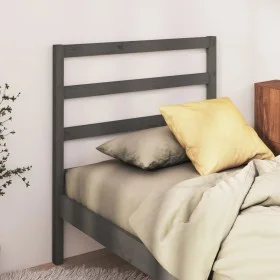 Solid gray pine wood bed headboard 96x4x100 cm by vidaXL, Headboards and footboards - Ref: Foro24-817622, Price: 28,99 €, Dis...
