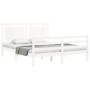 Estructura de cama matrimonio con cabecero madera maciza blanco de vidaXL, Camas y somieres - Ref: Foro24-3194057, Precio: 16...