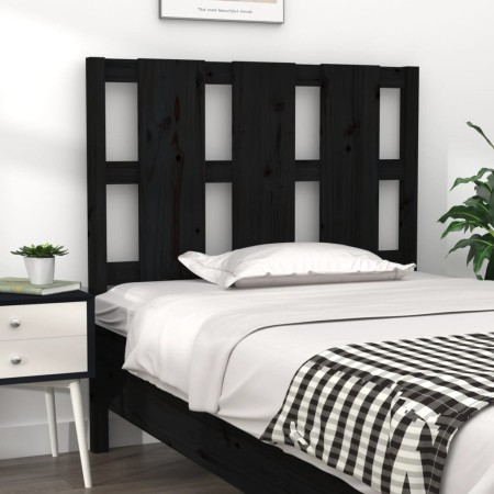 Cabecero de cama madera maciza de pino negro 95,5x4x100 cm de vidaXL, Cabeceros y pies de cama - Ref: Foro24-817974, Precio: ...