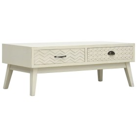 Mesa de centro con 2 cajones tallados madera gris 110x50x40 cm en Mesas de centro | Comprar online en Foru.es