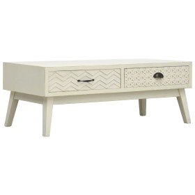 Mesa de centro con 2 cajones tallados madera gris 110x50x40 cm en Mesas de centro | Comprar online en Foru.es