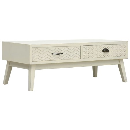 Mesa de centro con 2 cajones tallados madera gris 110x50x40 cm en Mesas de centro | Comprar online en Foru.es