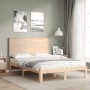 Estructura de cama con cabecero madera maciza 120x200 cm de vidaXL, Camas y somieres - Ref: Foro24-3193656, Precio: 128,13 €,...