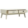 Mesa de centro con 2 cajones tallados madera gris 110x50x40 cm en Mesas de centro | Comprar online en Foru.es