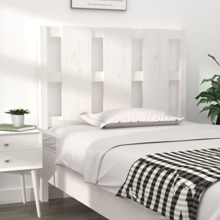 Cabecero de cama madera maciza de pino blanco 105,5x4x100 cm de vidaXL, Cabeceros y pies de cama - Ref: Foro24-817976, Precio...