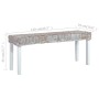 Banco de ratán kubu y madera maciza de caoba blanco 110 cm en Bancos de comedor y cocina | Comprar online en Foru.es