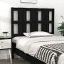 Solid black pine wood bed headboard 105.5x4x100 cm by vidaXL, Headboards and footboards - Ref: Foro24-817979, Price: 41,66 €,...