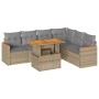 Set sofás jardín y cojines 7 pzas ratán sintético acacia beige en Conjuntos de jardín | Comprar online en Foru.es