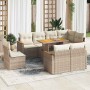 Set sofás jardín y cojines 9 pzas ratán sintético acacia beige en Conjuntos de jardín | Comprar online en Foru.es