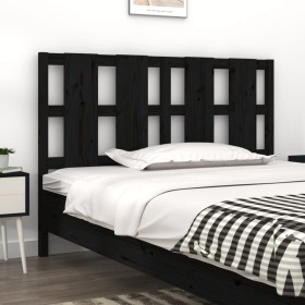 Cabecero de cama madera maciza de pino negro 145,5x4x100 cm de vidaXL, Cabeceros y pies de cama - Ref: Foro24-817994, Precio:...