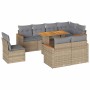 Set sofás jardín y cojines 9 pzas ratán sintético acacia beige en Conjuntos de jardín | Comprar online en Foru.es