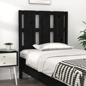 Solid black pine wood bed headboard 80.5x4x100 cm by vidaXL, Headboards and footboards - Ref: Foro24-817969, Price: 27,33 €, ...