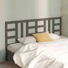 Solid gray pine wood bed headboard 186x4x100 cm by vidaXL, Headboards and footboards - Ref: Foro24-817857, Price: 64,40 €, Di...
