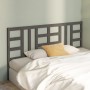 Cabecero de cama madera maciza de pino gris 186x4x100 cm de vidaXL, Cabeceros y pies de cama - Ref: Foro24-817857, Precio: 65...