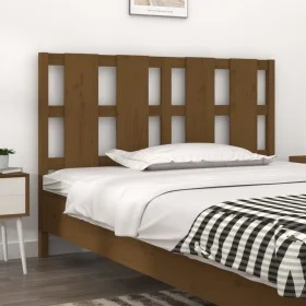 Solid pine wood bed headboard honey brown 125.5x4x100 cm by vidaXL, Headboards and footboards - Ref: Foro24-817983, Price: 34...