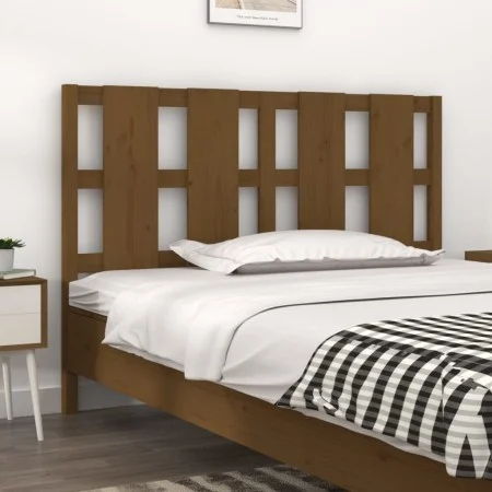 Solid pine wood bed headboard honey brown 125.5x4x100 cm by vidaXL, Headboards and footboards - Ref: Foro24-817983, Price: 34...