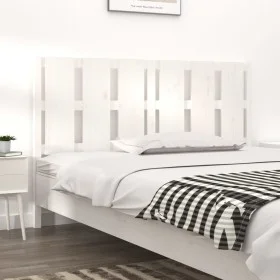 Solid white pine wood bed headboard 155.5x4x100 cm by vidaXL, Headboards and footboards - Ref: Foro24-817996, Price: 64,88 €,...