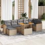 Set sofás jardín y cojines 8 pzas ratán sintético acacia beige en Conjuntos de jardín | Comprar online en Foru.es