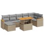 Set sofás jardín y cojines 8 pzas ratán sintético acacia beige en Conjuntos de jardín | Comprar online en Foru.es