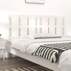 Solid white pine wood bed headboard 185.5x4x100 cm by vidaXL, Headboards and footboards - Ref: Foro24-818006, Price: 59,46 €,...