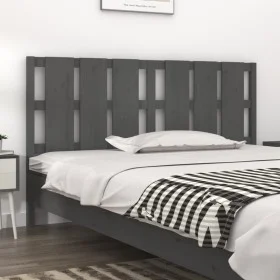Solid gray pine wood bed headboard 185.5x4x100 cm by vidaXL, Headboards and footboards - Ref: Foro24-818007, Price: 73,82 €, ...