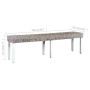 Banco de ratán kubu y madera maciza de mango blanco 160 cm en Bancos de comedor y cocina | Comprar online en Foru.es