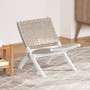 Silla de ratán kubu natural y madera maciza de caoba blanca en Sillones | Comprar online en Foru.es