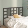 Cabecero de cama madera maciza de pino gris 146x4x100 cm de vidaXL, Cabeceros y pies de cama - Ref: Foro24-817842, Precio: 31...