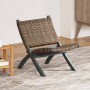 Silla de ratán kubu natural y madera maciza de caoba gris en Sillones | Comprar online en Foru.es