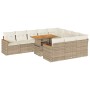 Set sofás jardín y cojines 11 pzas ratán sintético acacia beige en Conjuntos de jardín | Comprar online en Foru.es