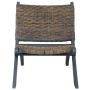 Silla de ratán kubu natural y madera maciza de caoba gris en Sillones | Comprar online en Foru.es