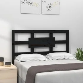 Solid black pine wood bed headboard 95.5x4x100 cm by vidaXL, Headboards and footboards - Ref: Foro24-818024, Price: 24,60 €, ...