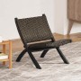 Silla de ratán kubu natural y madera maciza de caoba negra en Sillones | Comprar online en Foru.es