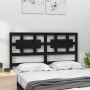 Cabecero de cama madera maciza de pino negro 185,5x4x100 cm de vidaXL, Cabeceros y pies de cama - Ref: Foro24-818059, Precio:...