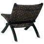 Silla de ratán kubu natural y madera maciza de caoba negra en Sillones | Comprar online en Foru.es