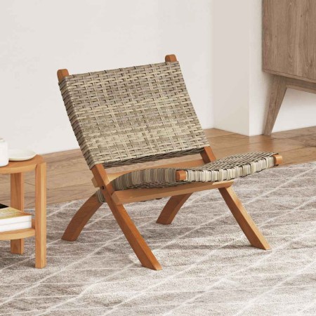 Silla de ratán kubu natural y madera maciza de caoba en Sillones | Comprar online en Foru.es