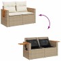 Set sofás jardín y cojines 6 pzas ratán sintético acacia beige en Conjuntos de jardín | Comprar online en Foru.es