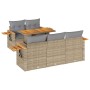 Set sofás jardín y cojines 6 pzas ratán sintético acacia beige en Conjuntos de jardín | Comprar online en Foru.es