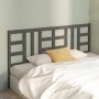 Cabecero de cama madera maciza de pino gris 206x4x100 cm de vidaXL, Cabeceros y pies de cama - Ref: Foro24-817862, Precio: 52...