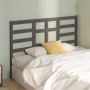 Cabecero de cama madera maciza de pino gris 141x4x104 cm de vidaXL, Cabeceros y pies de cama - Ref: Foro24-818137, Precio: 54...