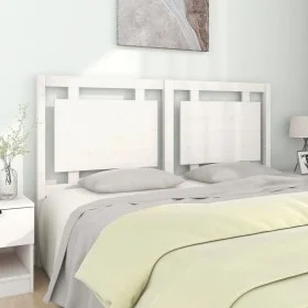 Solid white pine wood bed headboard 155.5x4x100 cm by vidaXL, Headboards and footboards - Ref: Foro24-817946, Price: 77,10 €,...