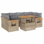 Set sofás jardín y cojines 7 pzas ratán sintético acacia beige en Conjuntos de jardín | Comprar online en Foru.es