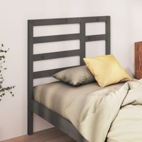 Cabecero de cama madera maciza de pino gris 106x4x104 cm de vidaXL, Cabeceros y pies de cama - Ref: Foro24-818127, Precio: 25...