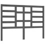 Cabecero de cama madera maciza de pino gris 156x4x104 cm de vidaXL, Cabeceros y pies de cama - Ref: Foro24-818147, Precio: 49...