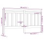 Cabecero de cama madera maciza de pino gris 186x4x100 cm de vidaXL, Cabeceros y pies de cama - Ref: Foro24-817807, Precio: 61...