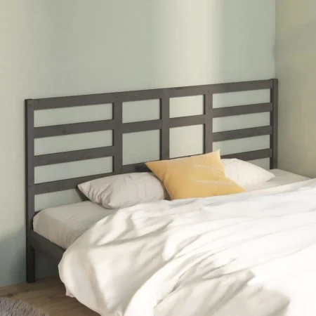 Solid gray pine wood bed headboard 186x4x104 cm by vidaXL, Headboards and footboards - Ref: Foro24-818157, Price: 59,59 €, Di...
