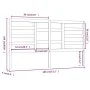 Solid gray pine wood bed headboard 186x4x104 cm by vidaXL, Headboards and footboards - Ref: Foro24-818157, Price: 59,59 €, Di...